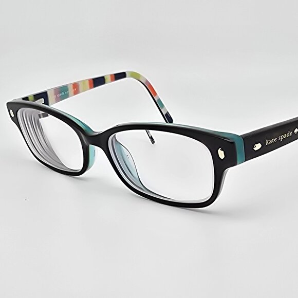 Kate Spade Lucyann X77 Tortoise Aqua Striped Eyeglasses Frame w/ Flexhinge 49mm - Picture 1 of 13